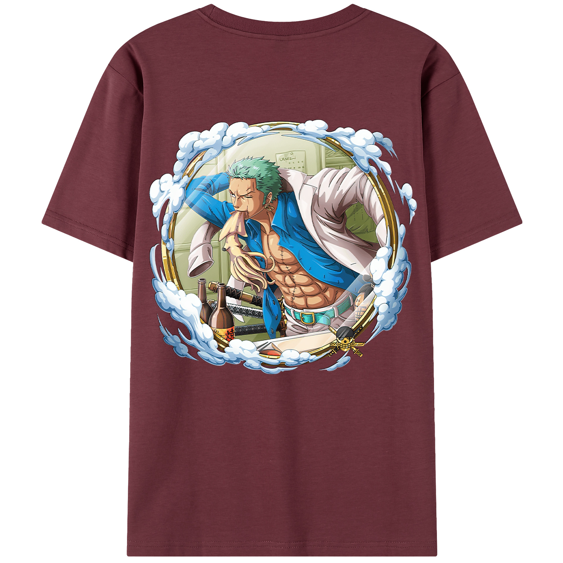 ワンピース ロロノア・ゾロ ONE PIECE Roronoa Zoro 綿100％半袖Tシャツ（背面プリント）